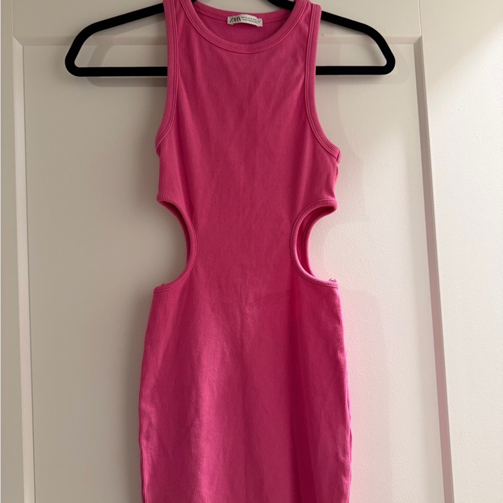 Zara Pink Sleeveless Cutout Dress